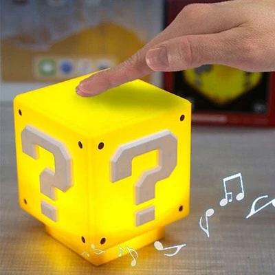 Paladone Super Mario Bros Question Mark Box Mini 3" Novelty Tabletop Touch Lamp