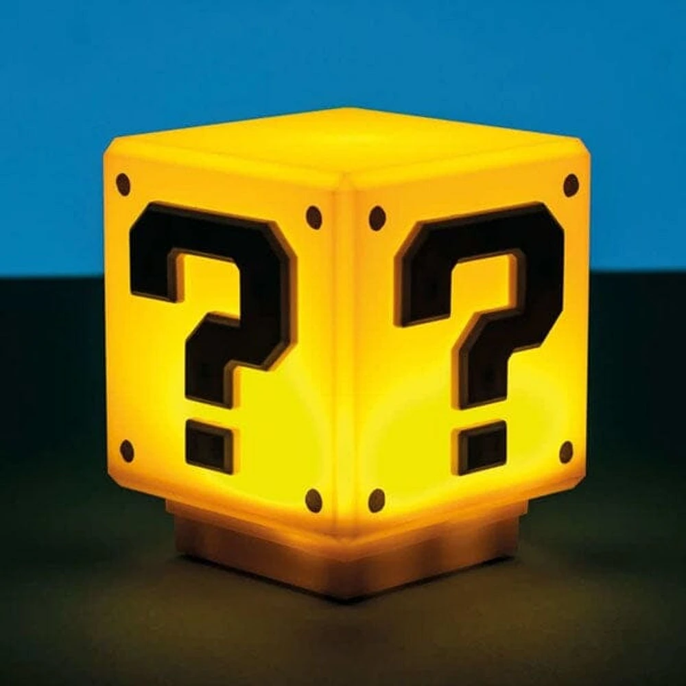 Paladone Super Mario Bros Question Mark Box Mini 3" Novelty Tabletop Touch Lamp