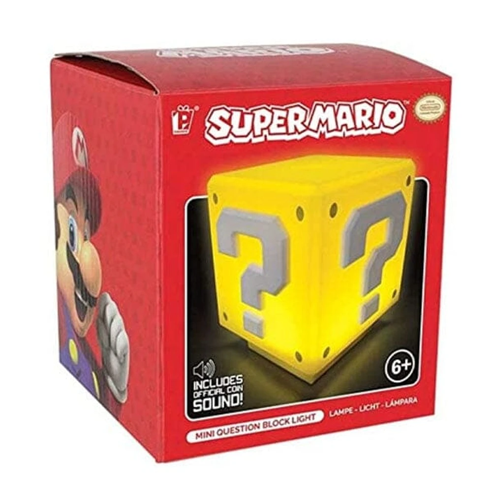Paladone Super Mario Bros Question Mark Box Mini 3" Novelty Tabletop Touch Lamp