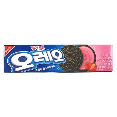 OREO Strawberry Creme Sandwich Cookies (100g) Limited Edition Import From Korea
