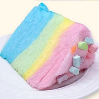 PartyPuffs Cotton Candy Cake Tub (4.2oz) Sliceable Rainbow Candy Floss
