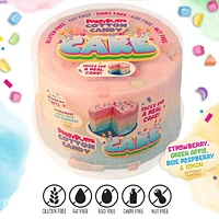 PartyPuffs Cotton Candy Cake Tub (4.2oz) Sliceable Rainbow Candy Floss