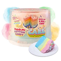 PartyPuffs Cotton Candy Cake Tub (4.2oz) Sliceable Rainbow Candy Floss