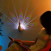 PeacockPop Wall Sconce Peacock Projection Touch Lamp