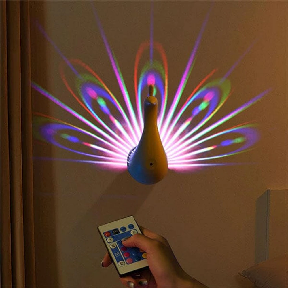 PeacockPop Wall Sconce Peacock Projection Touch Lamp
