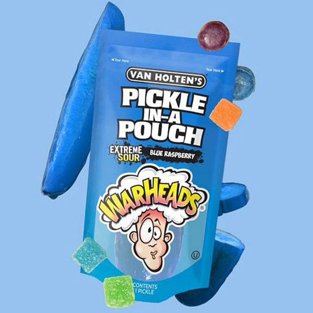 Van Holten's x Warheads Extreme Sour Blue Raspberry Jumbo Pouched Pickle