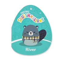Squishmallows Super Soft Plush Toys 7.5" River The Blue Beaver (Scarf)