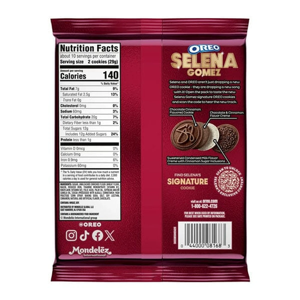 OREO x Selena Gomez Chocolate Sandwich Cookies w/ Cinnamon Creme Filling (303g) Limited Edition