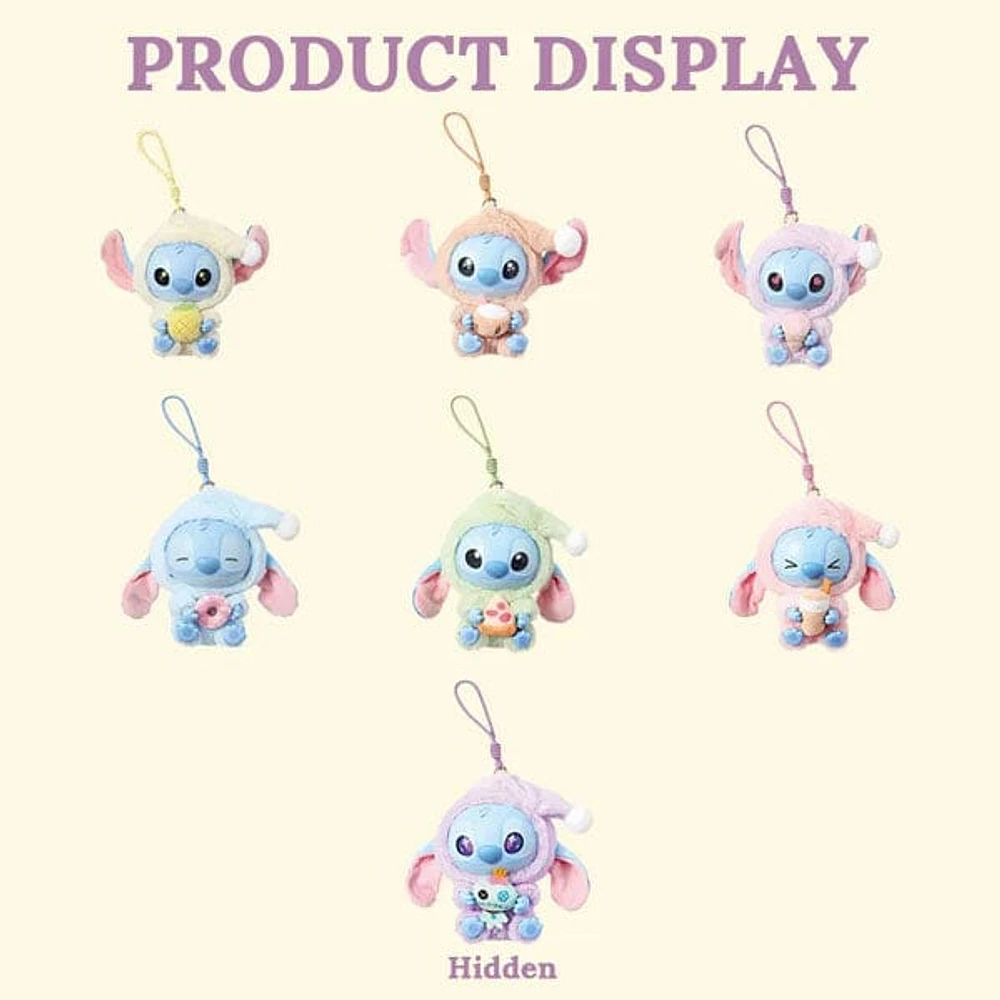 MINISO x Disney: Stitch "Eat Something Before Sleep" Series Plush Keychain Blind Box (1pc)