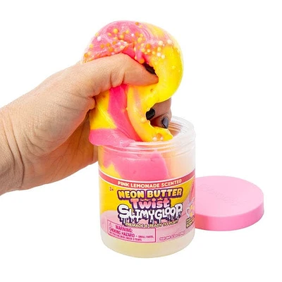 SlimyGloop Pink Lemonade Neon Butter Twist Pre-Made & Ready To Play Slime (6.3oz)