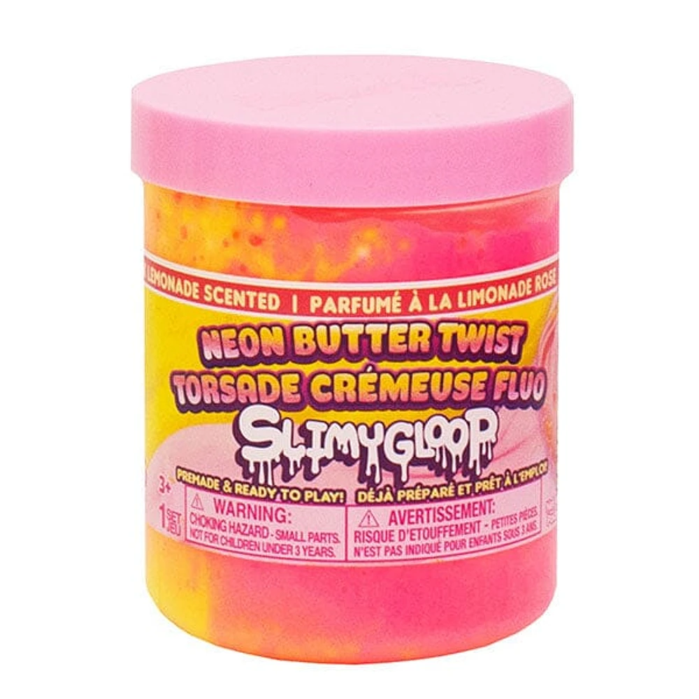 SlimyGloop Pink Lemonade Neon Butter Twist Pre-Made & Ready To Play Slime (6.3oz)