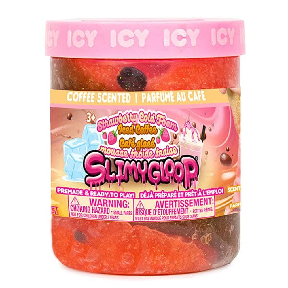 SlimyGloop Strawberry Cold Foam Iced Coffee Pre-Made & Ready To Play Slime (7.4oz)