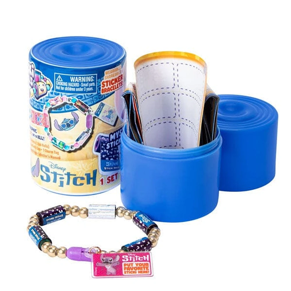 Sticki Rolls Disney's Stitch Wearable Reusable Sticki Band Mystery Capsule (50 Stickers Inside!)