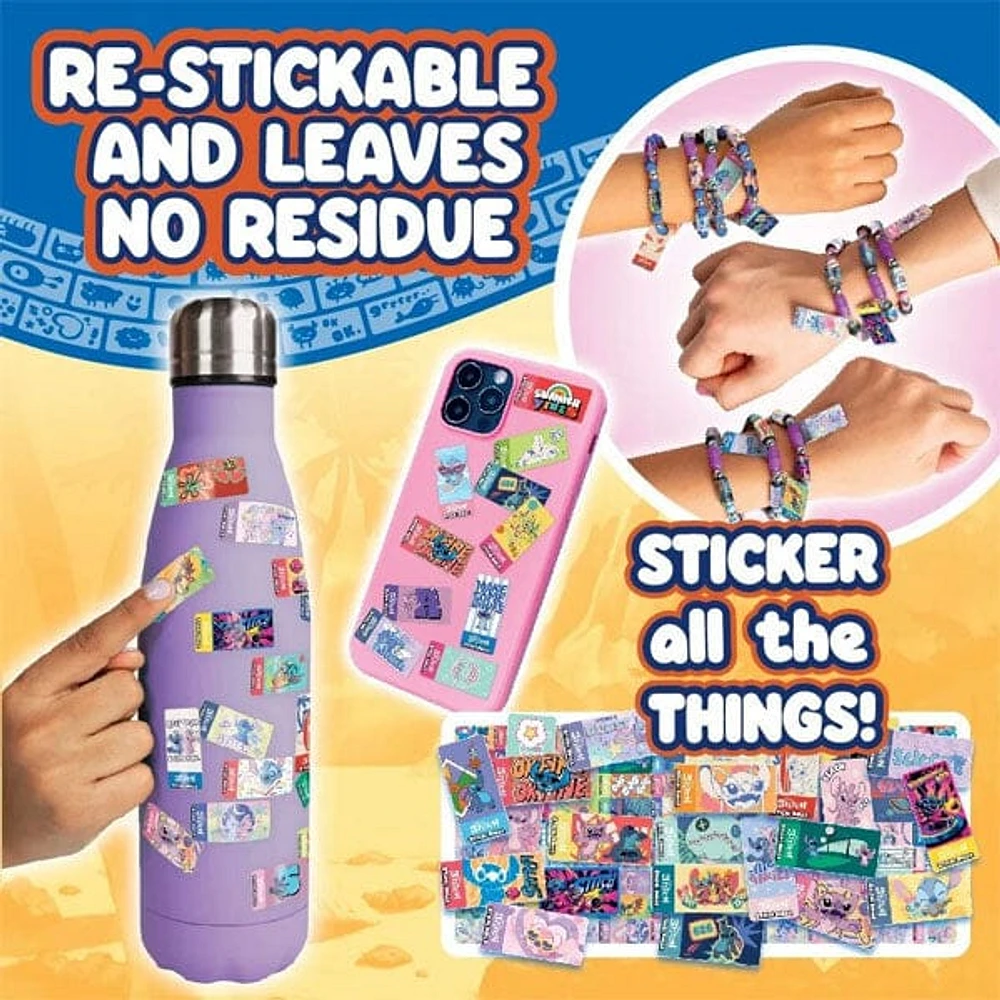 Sticki Rolls Disney's Stitch Wearable Reusable Sticki Band Mystery Capsule (50 Stickers Inside!)