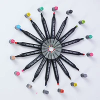 TouchHero Double-Sided Alcohol Based Markers (24 Pack) 1mm & 6mm Tips