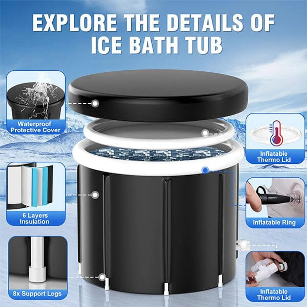 TubZero 2.5ft Tall Inflatable Ice Plunge Tub