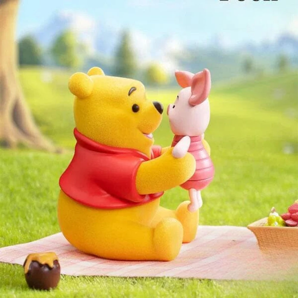 52TOYS Disney Winnie The Pooh Carefree Series Flocked Figurine Blind Box (1pc)