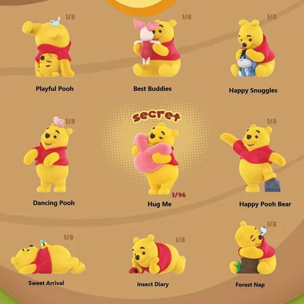 52TOYS Disney Winnie The Pooh Carefree Series Flocked Figurine Blind Box (1pc)