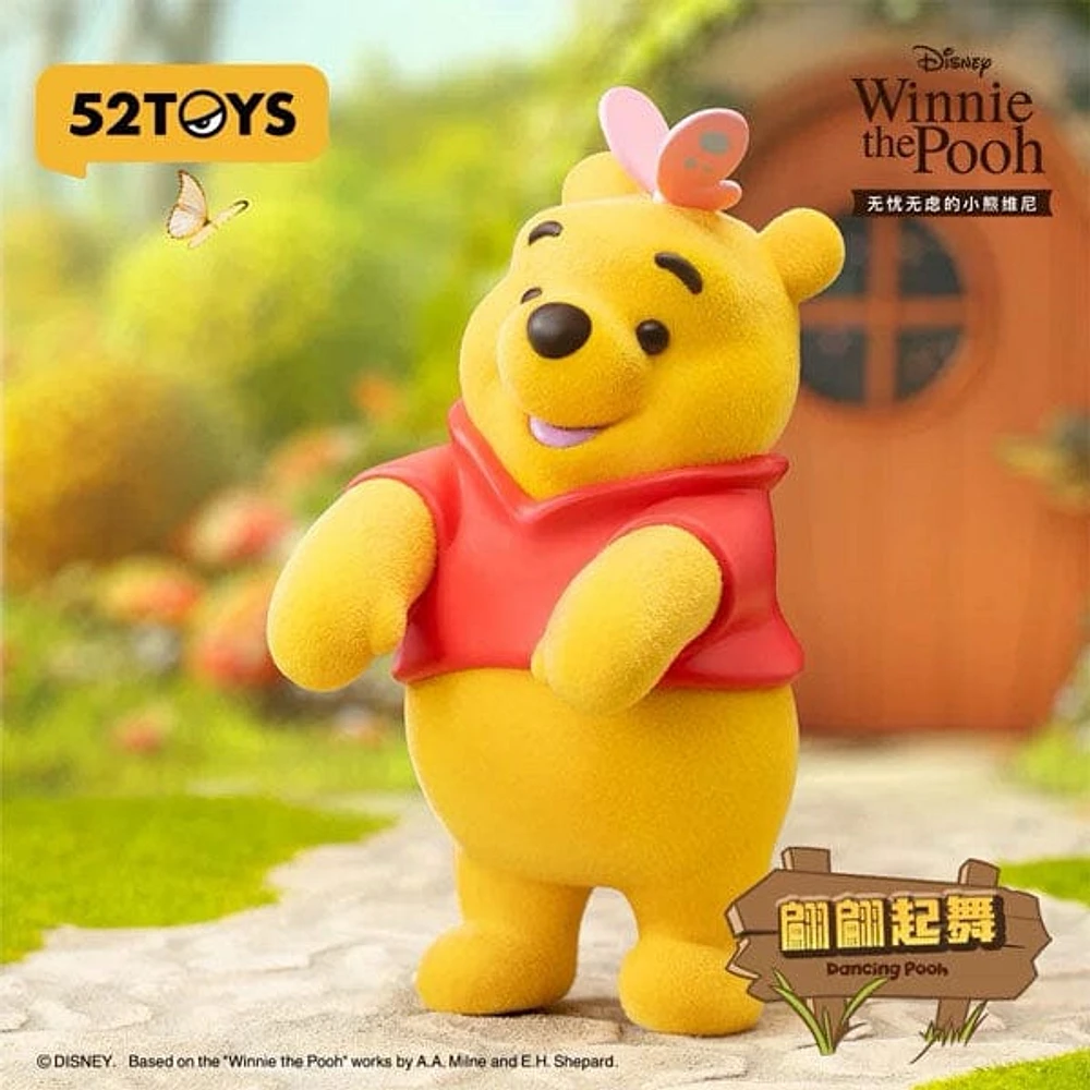 52TOYS Disney Winnie The Pooh Carefree Series Flocked Figurine Blind Box (1pc)