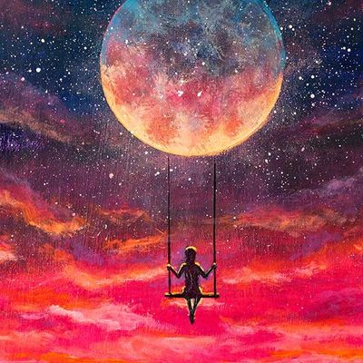 Studio Diamond Painting Vivid Collection | Moon Swing | 40cm x 40cm