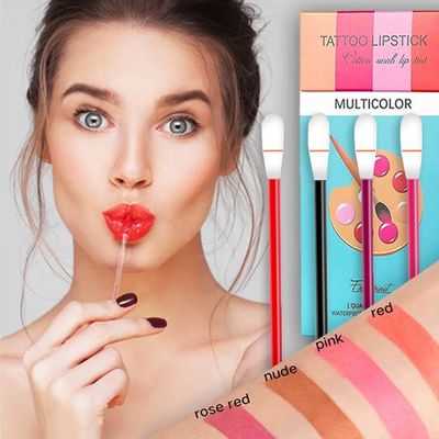 Tattoo Lipstick Multicolour 20-Pack | Disposable Cotton Swab Lip Stain | As Seen On Social!