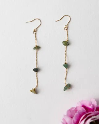 16K Plated Hanging Stones Earring