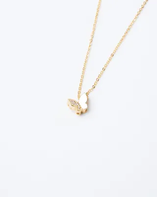 16K Plated Butterfly Necklace