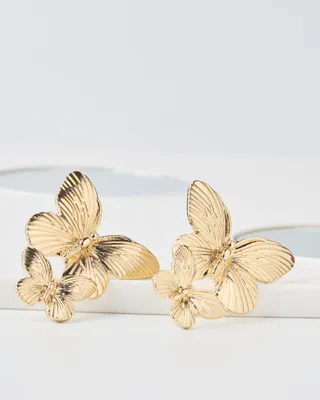 16K Plated Big Butterfly Earrings