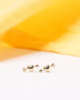 14K Plated In Love Post Earrings