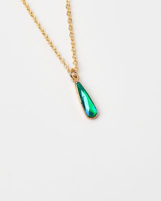 16K Plated Glass Drop Necklace