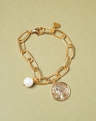 Medallion & Pearl Bracelet