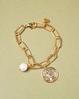 Medallion & Pearl Bracelet