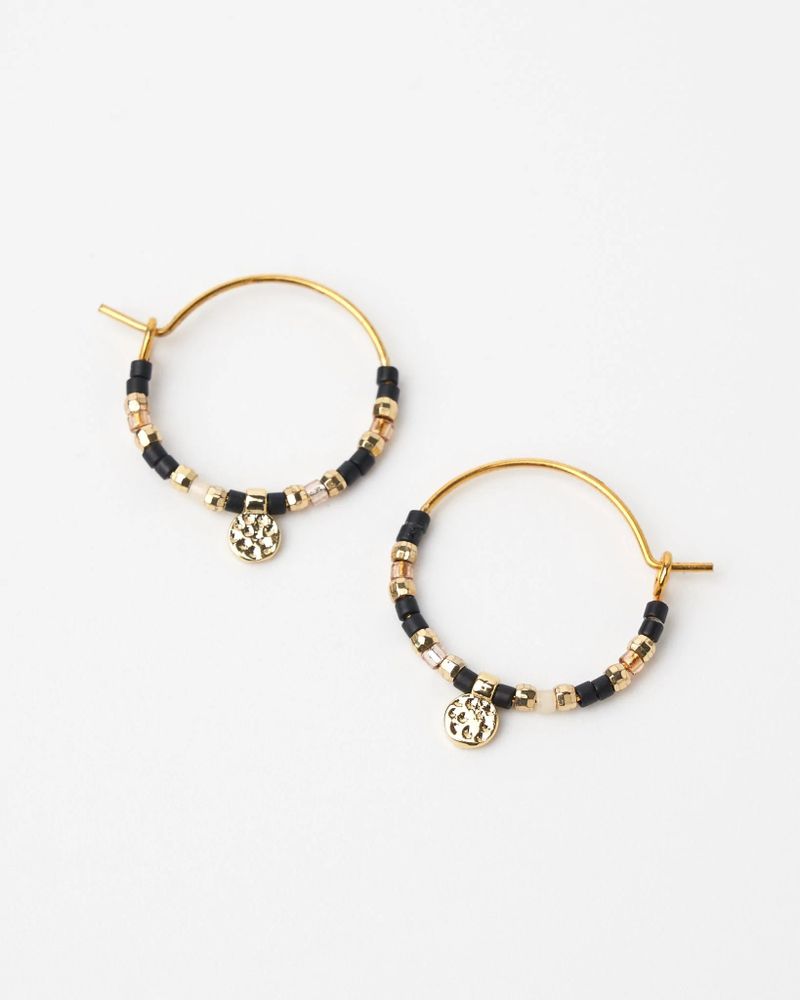 Black Beaded Earrings