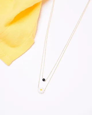 16K Plated Dot & Daisy Necklace