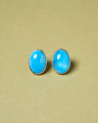 Bright Oval Post Earring