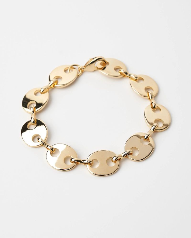 Precious Metal-Plated Brass Chain Link Bracelet