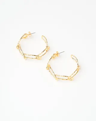 18K Plated Clipped Hoop Earrings