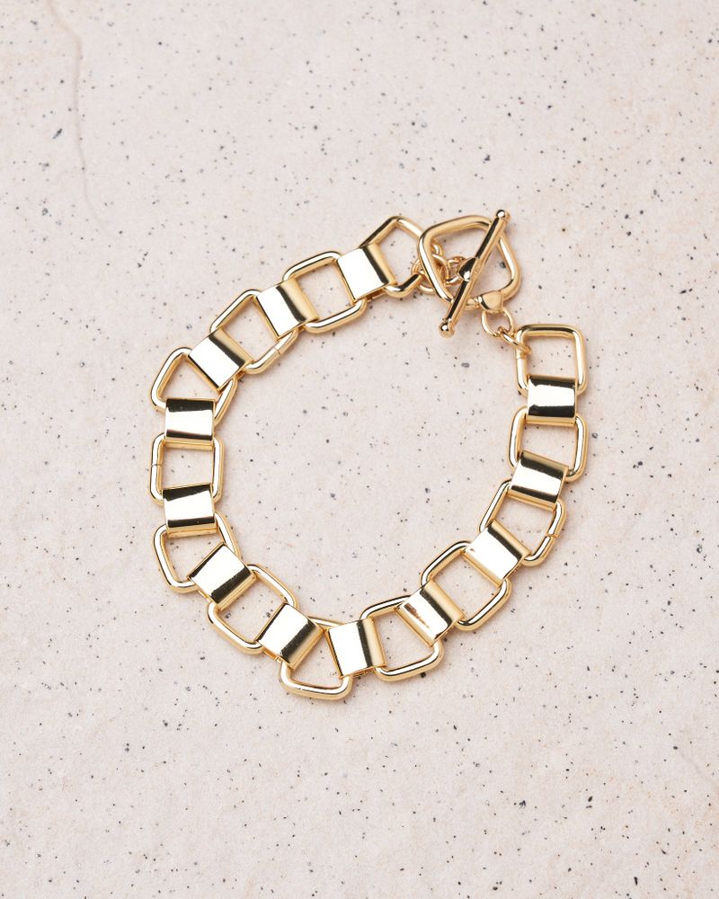 Precious Metal-Plated Brass Chain Link Bracelet