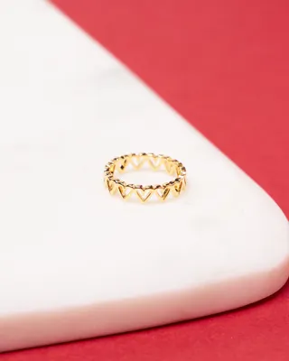 14K Plated Pinky Heart Ring