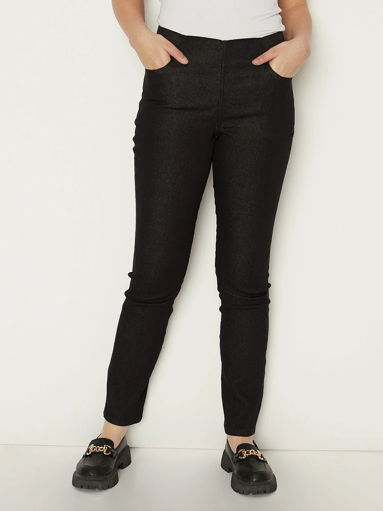 Narrow-leg pull-on jeans