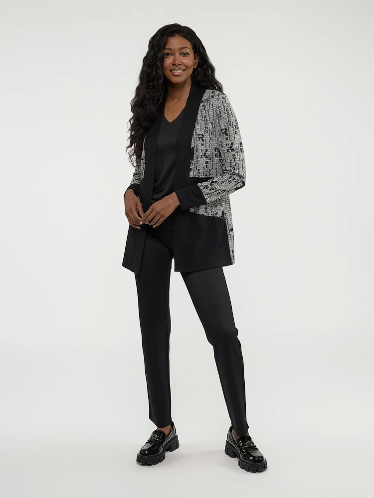 Long-sleeve semi-fitted cardigan