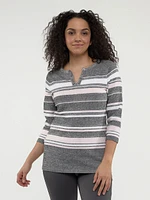 3/4-sleeve pullover sweater