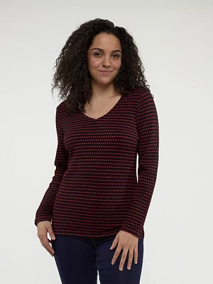 Long-sleeve semi-fitted t-shirt