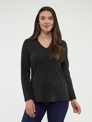 Long-sleeve semi-fitted t-shirt