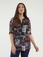 Long-sleeve semi-fitted t-shirt