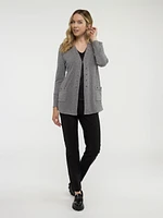 Long-sleeve semi-fitted cardigan