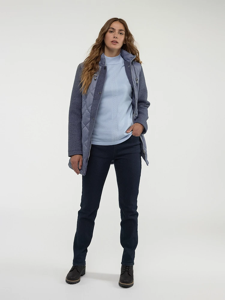 Manteau mi-cuisse semi-ajusté