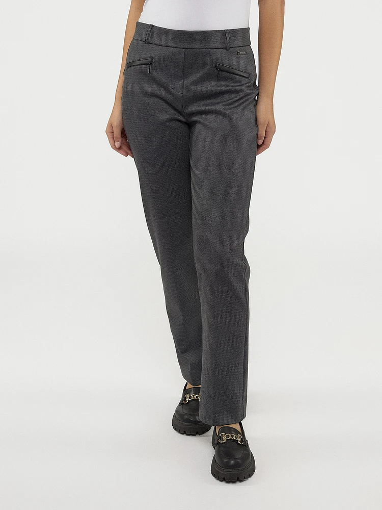 Straight semi-fitted pull-on dress pant