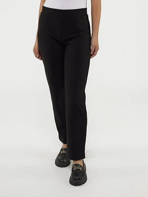 Straight semi-fitted pull-on dress pant