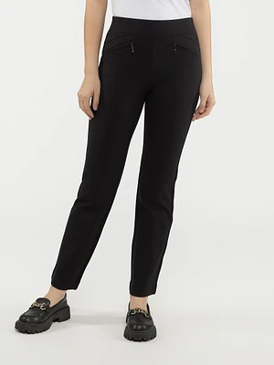 Straight casual pull-on dress pant - Petite